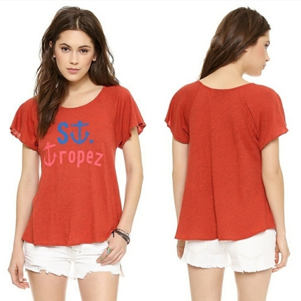 Wildfox nautical flutter tee St. Tropez Anchors Sm